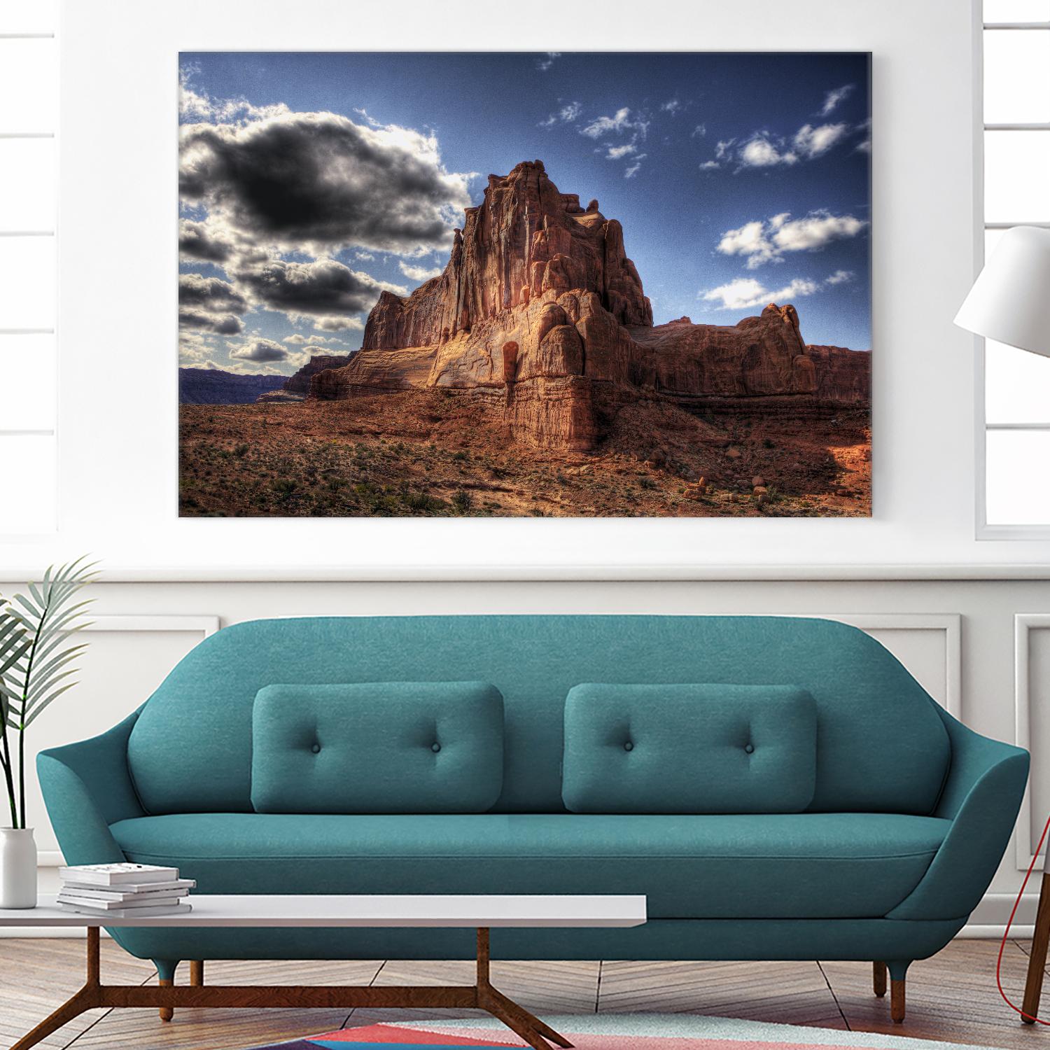 Red Mountain by Jamie Cook on GIANT ART - blue landscape