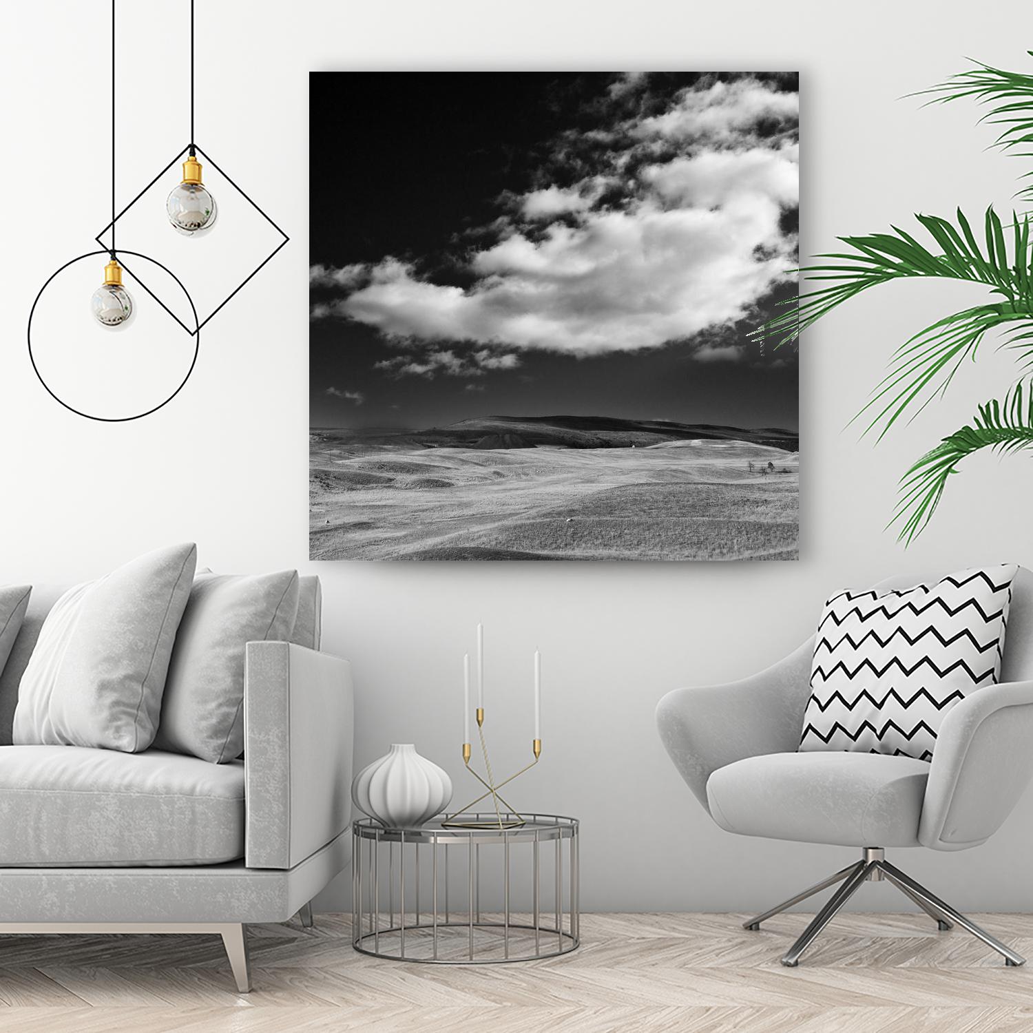 Field with Clouds by Jamie Cook on GIANT ART - white landscape