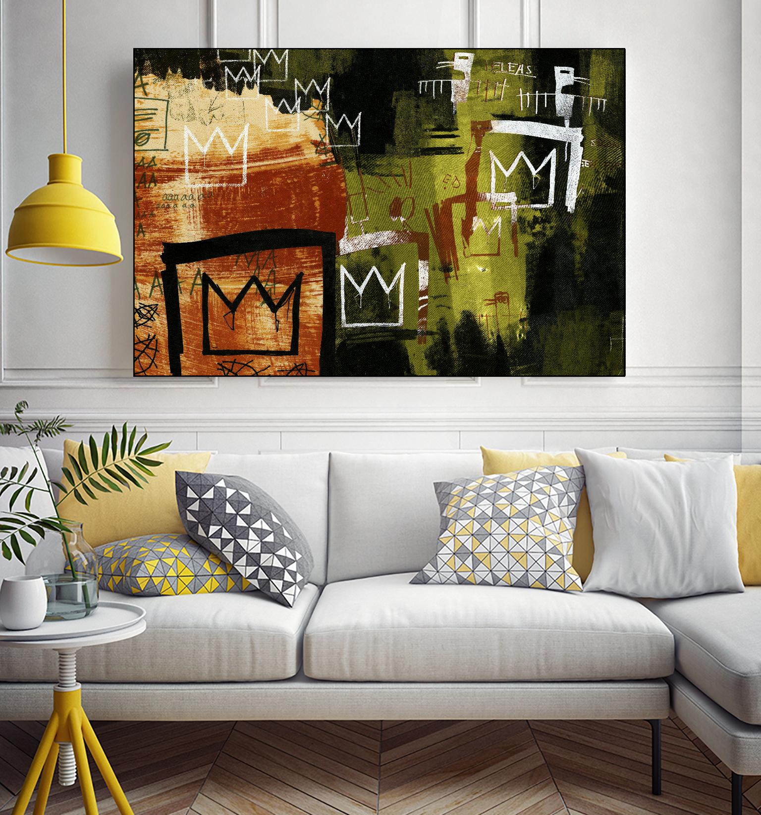 Graffiti Crowns by Tracy Hiner on GIANT ART - orange contemporary