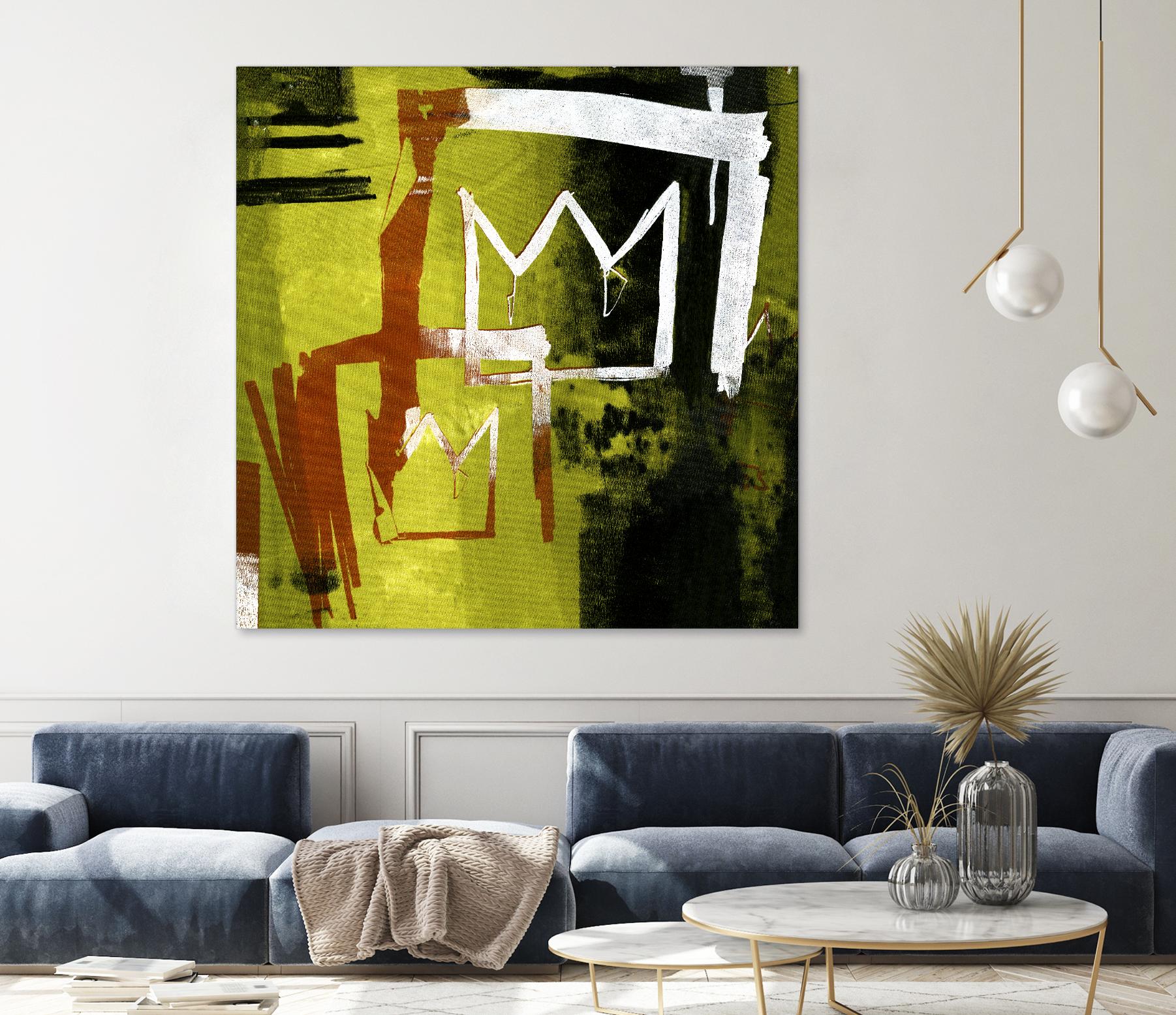 Graffiti Crowns B by Tracy Hiner on GIANT ART - orange contemporary