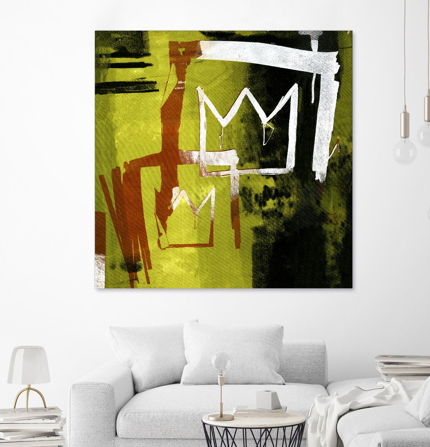 Graffiti Crowns B by Tracy Hiner on GIANT ART - orange contemporary