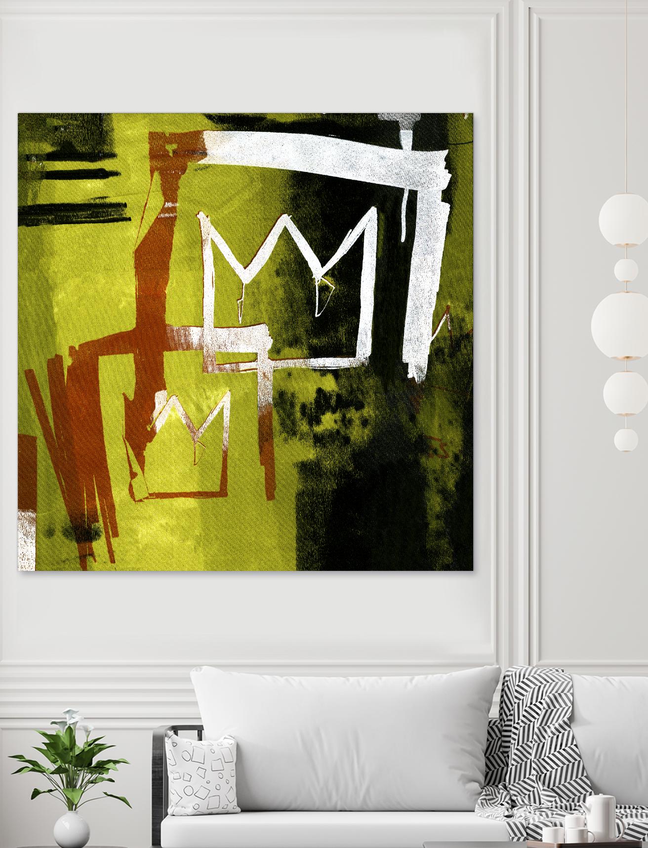 Graffiti Crowns B by Tracy Hiner on GIANT ART - orange contemporary