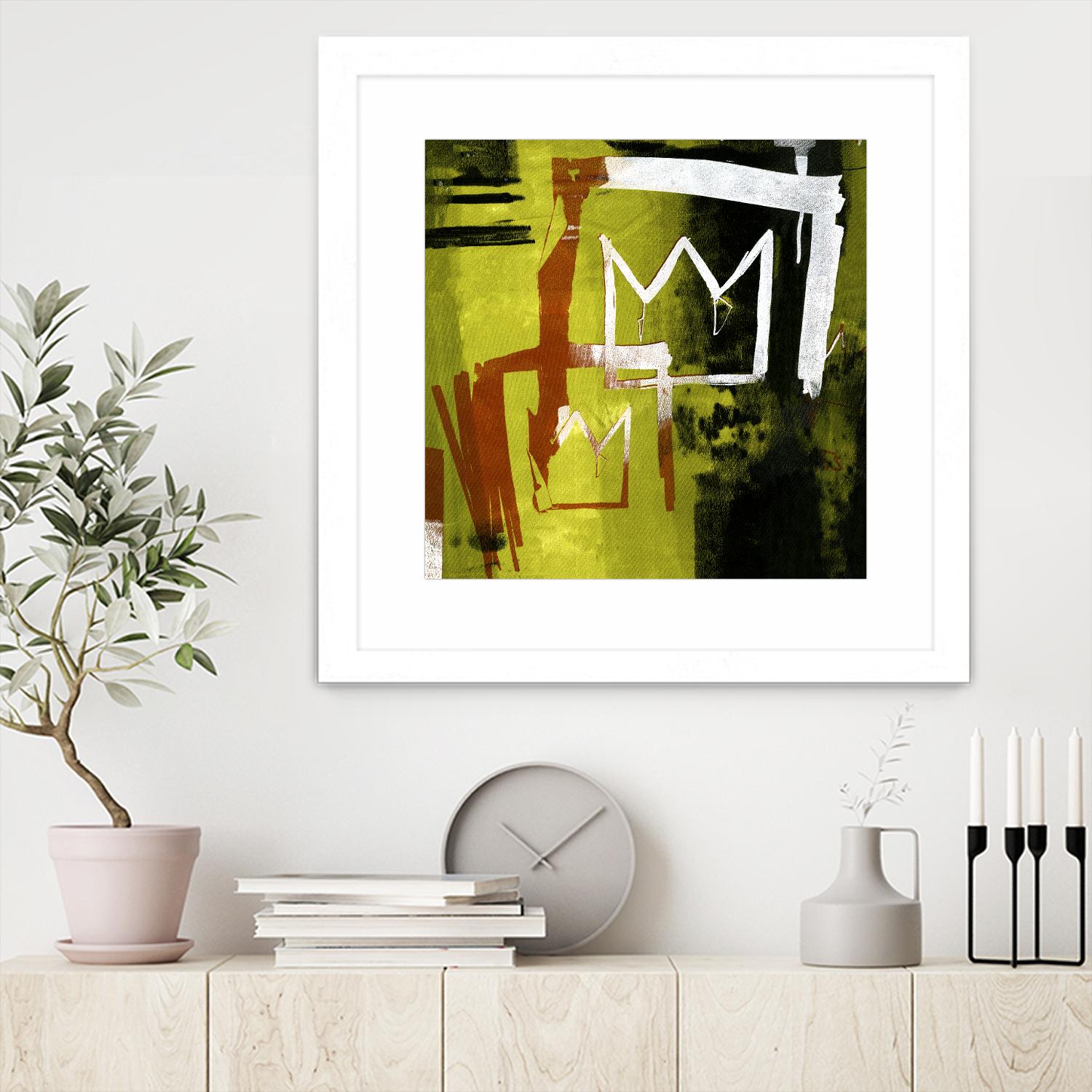 Graffiti Crowns B by Tracy Hiner on GIANT ART - orange contemporary