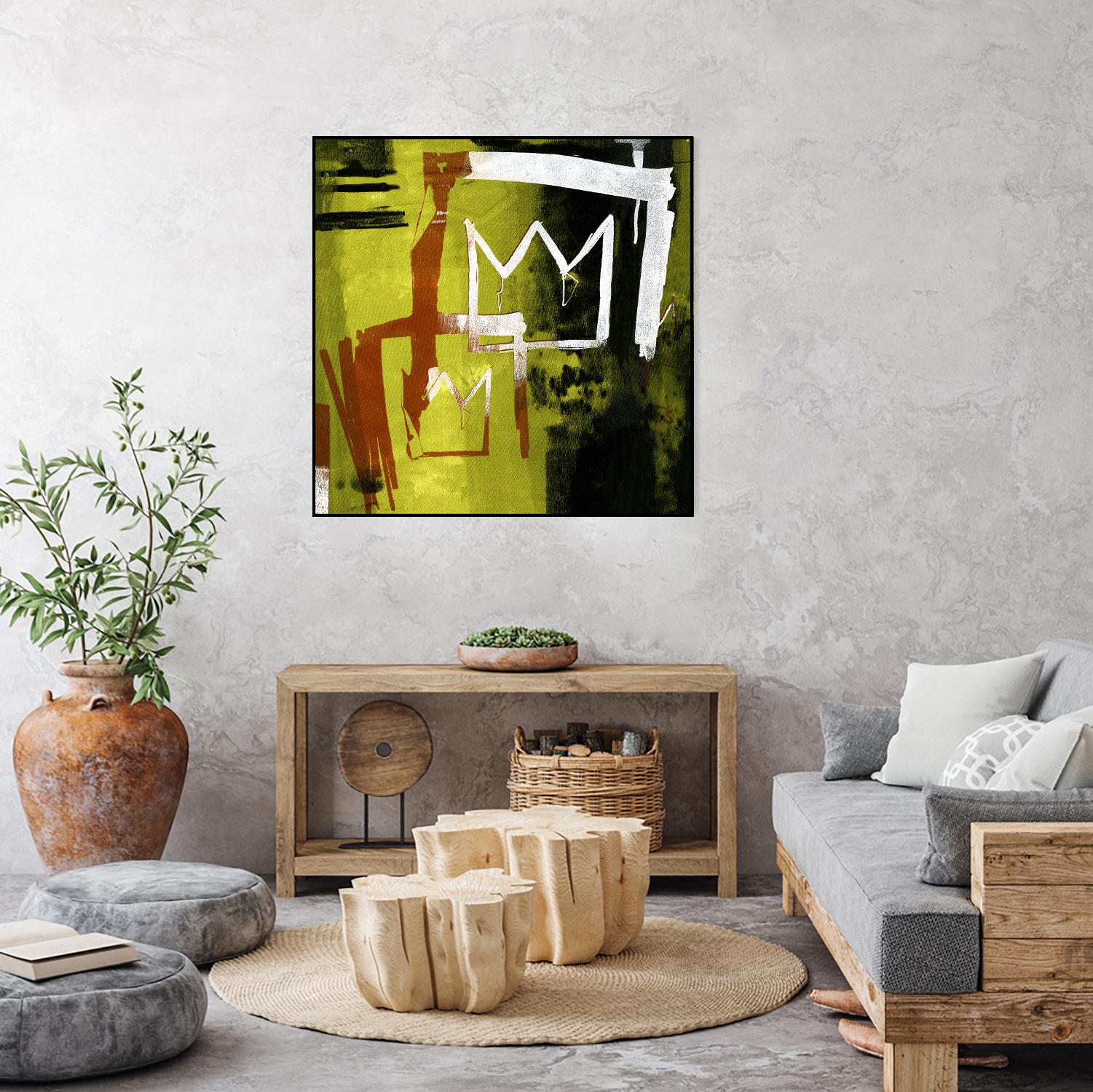 Graffiti Crowns B by Tracy Hiner on GIANT ART - orange contemporary