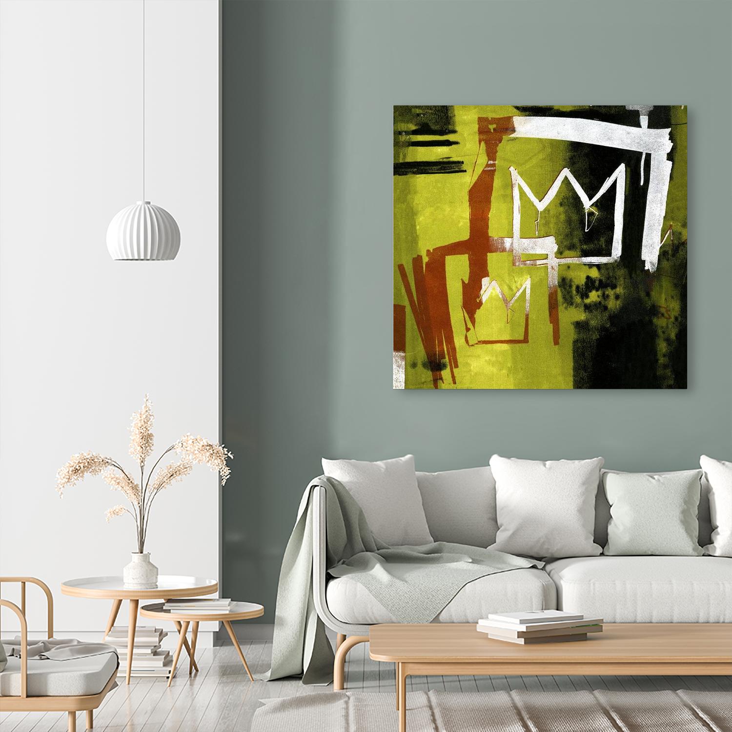 Graffiti Crowns B by Tracy Hiner on GIANT ART - orange contemporary