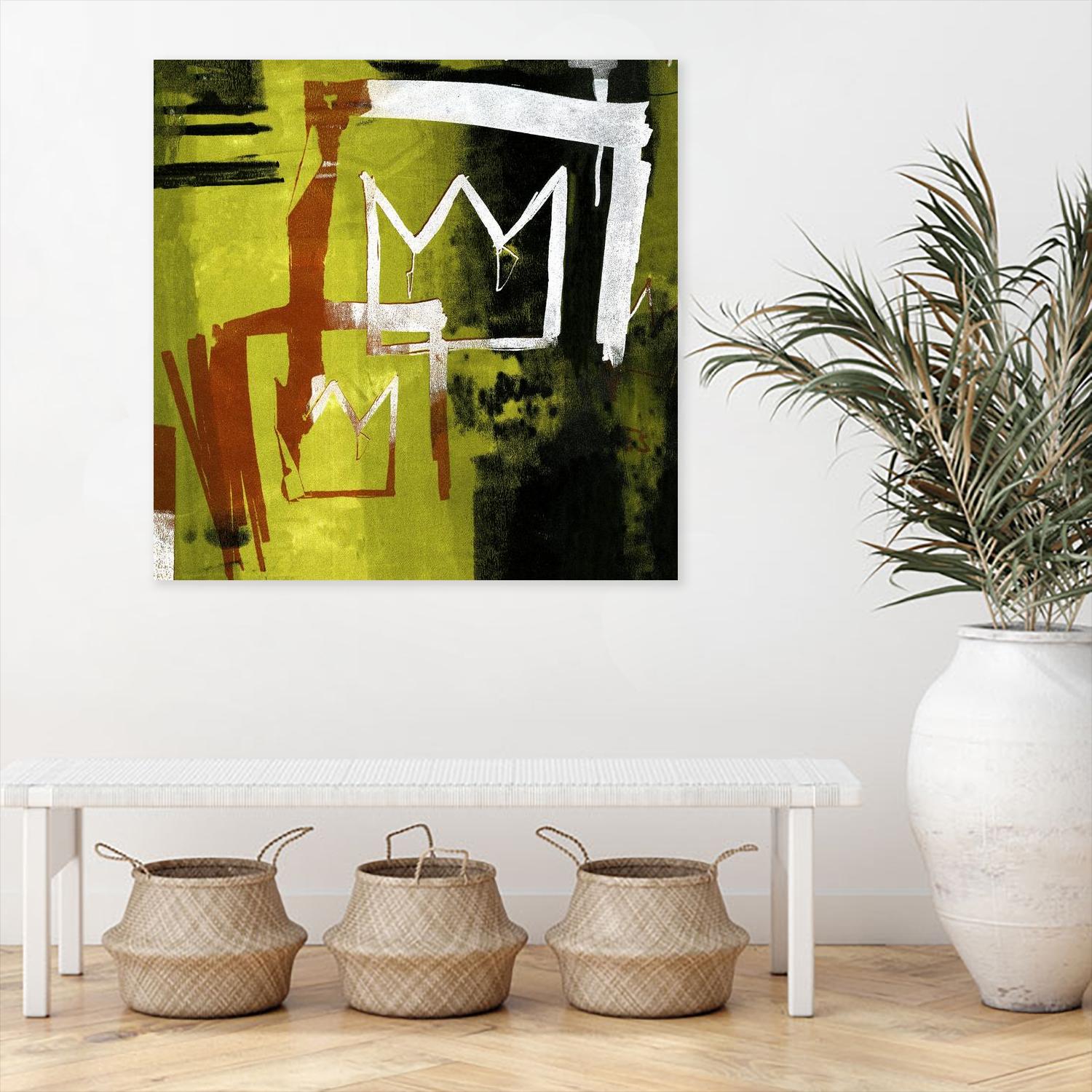 Graffiti Crowns B by Tracy Hiner on GIANT ART - orange contemporary