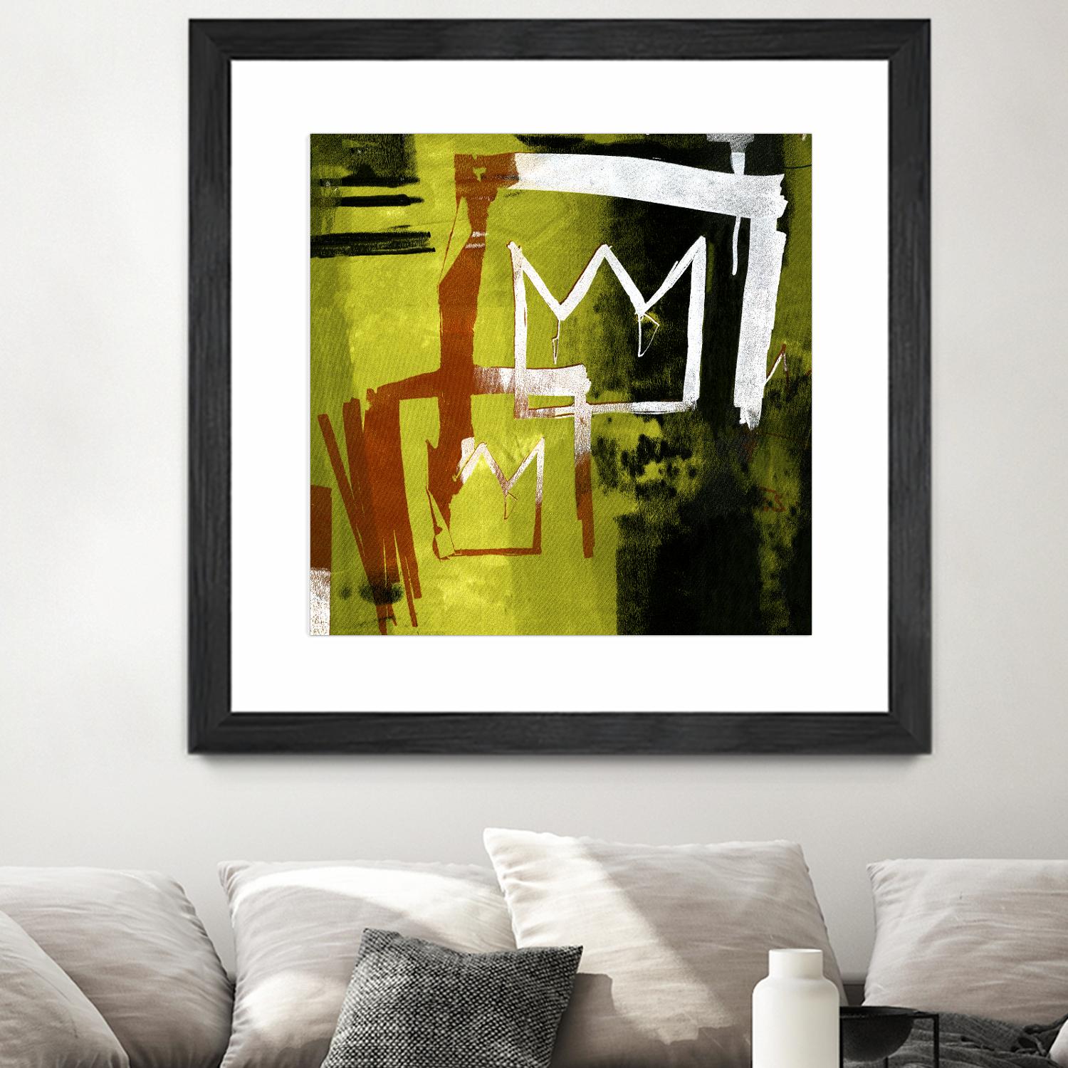 Graffiti Crowns B by Tracy Hiner on GIANT ART - orange contemporary