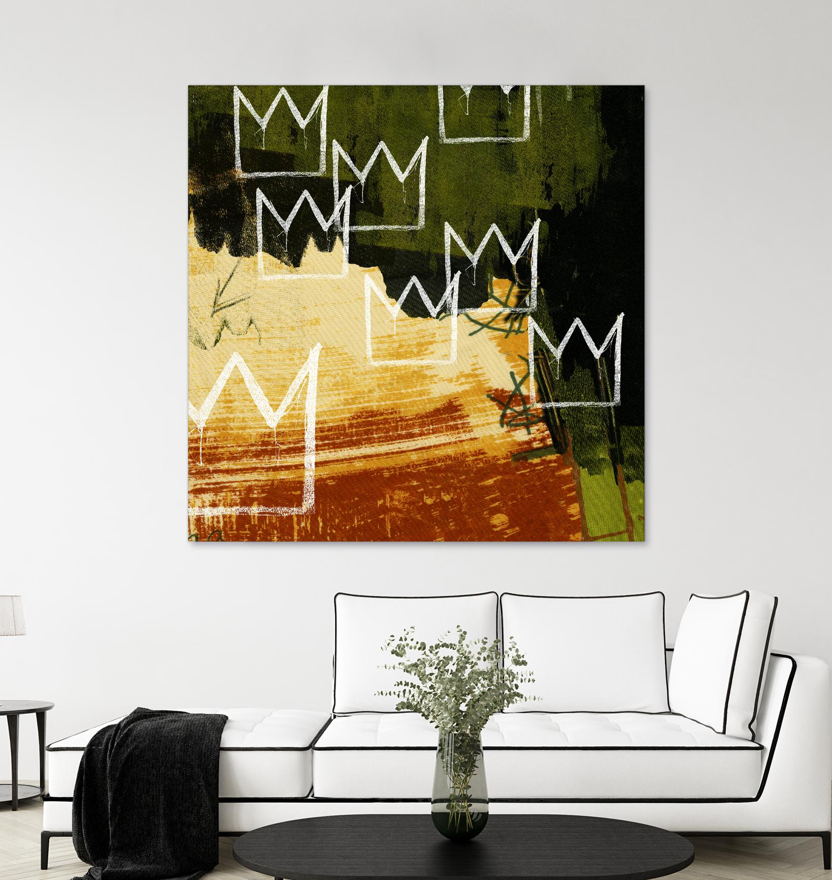 Graffiti Crowns C by Tracy Hiner on GIANT ART - orange contemporary