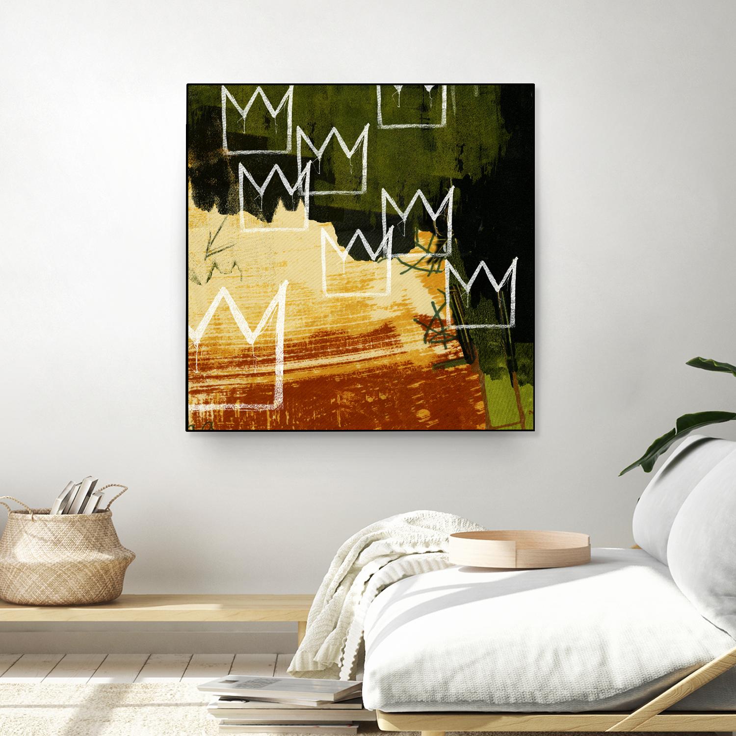 Graffiti Crowns C by Tracy Hiner on GIANT ART - orange contemporary