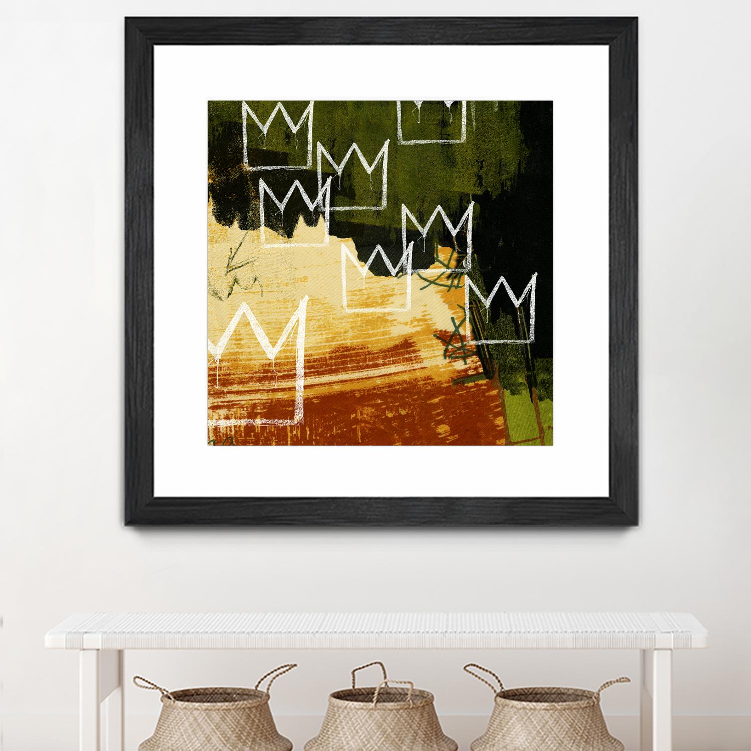 Graffiti Crowns C by Tracy Hiner on GIANT ART - orange contemporary