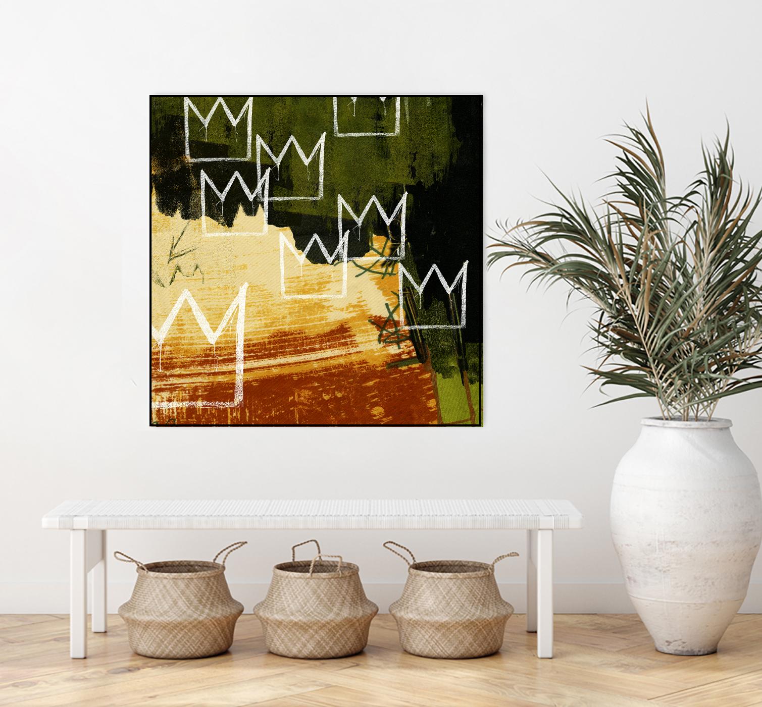 Graffiti Crowns C by Tracy Hiner on GIANT ART - orange contemporary