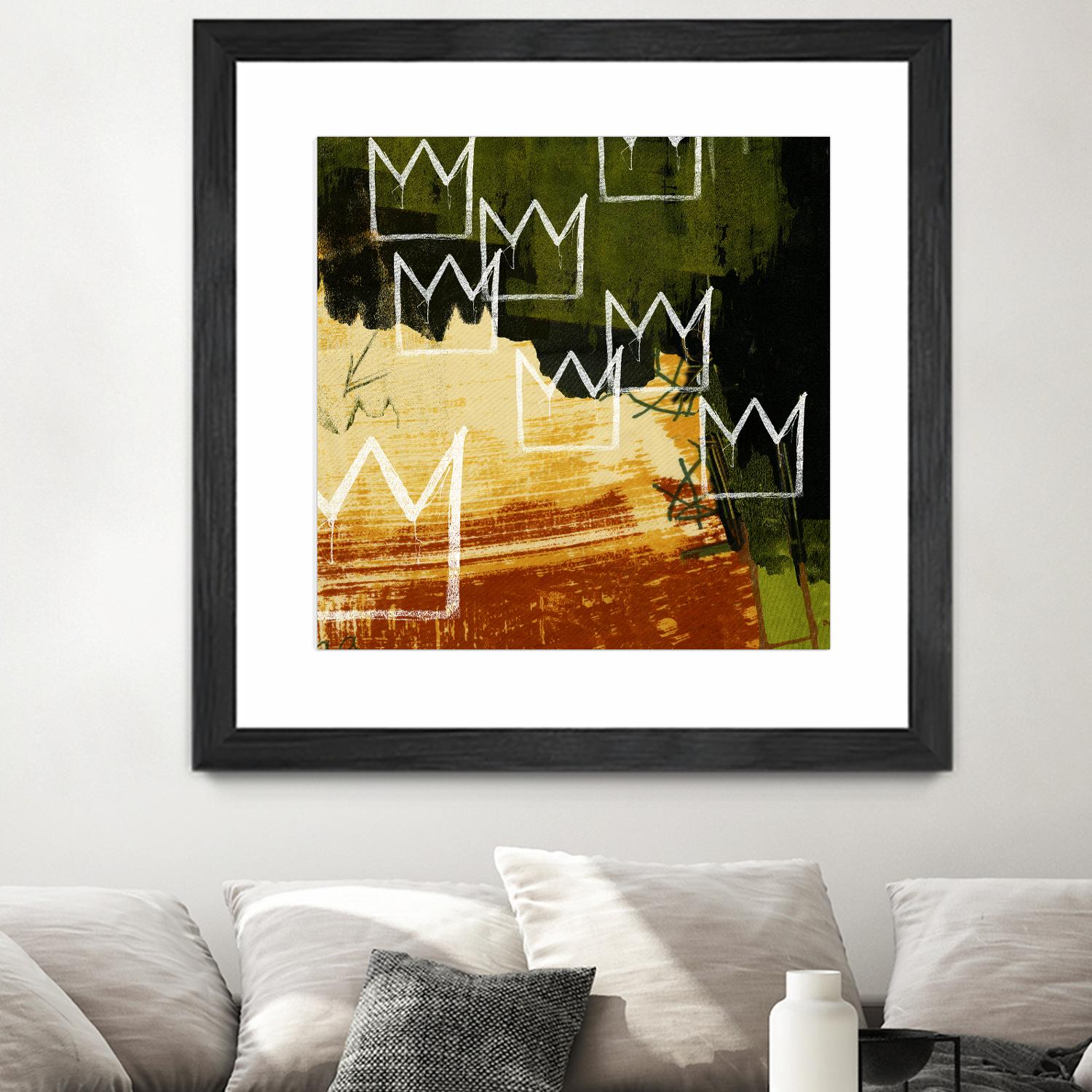 Graffiti Crowns C by Tracy Hiner on GIANT ART - orange contemporary