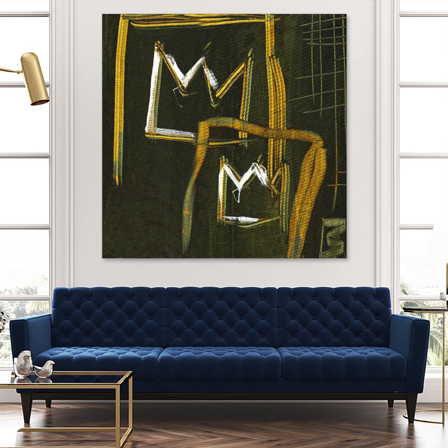 Graffiti Crowns D by Tracy Hiner on GIANT ART - orange contemporary