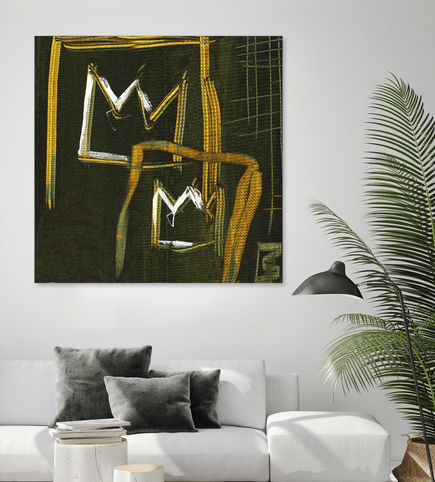 Graffiti Crowns D by Tracy Hiner on GIANT ART - orange contemporary