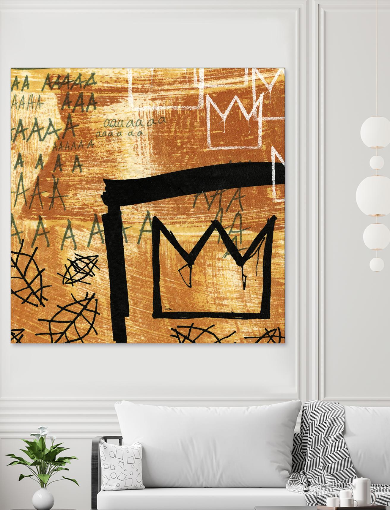 Graffiti Crowns E by Tracy Hiner on GIANT ART - black contemporary