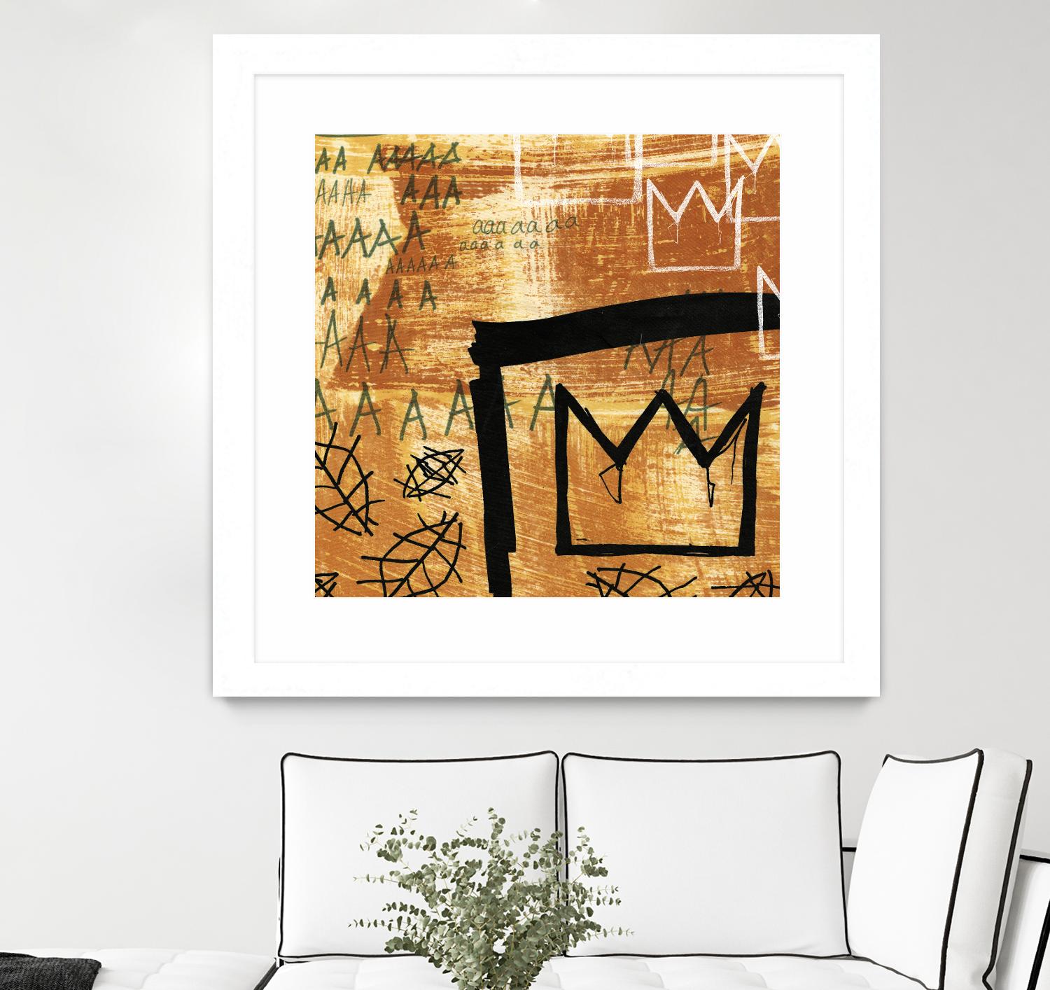 Graffiti Crowns E by Tracy Hiner on GIANT ART - black contemporary