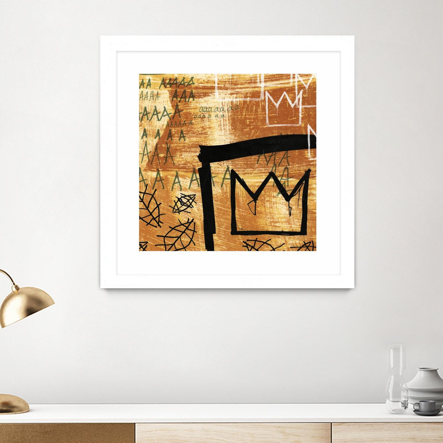 Graffiti Crowns E by Tracy Hiner on GIANT ART - black contemporary