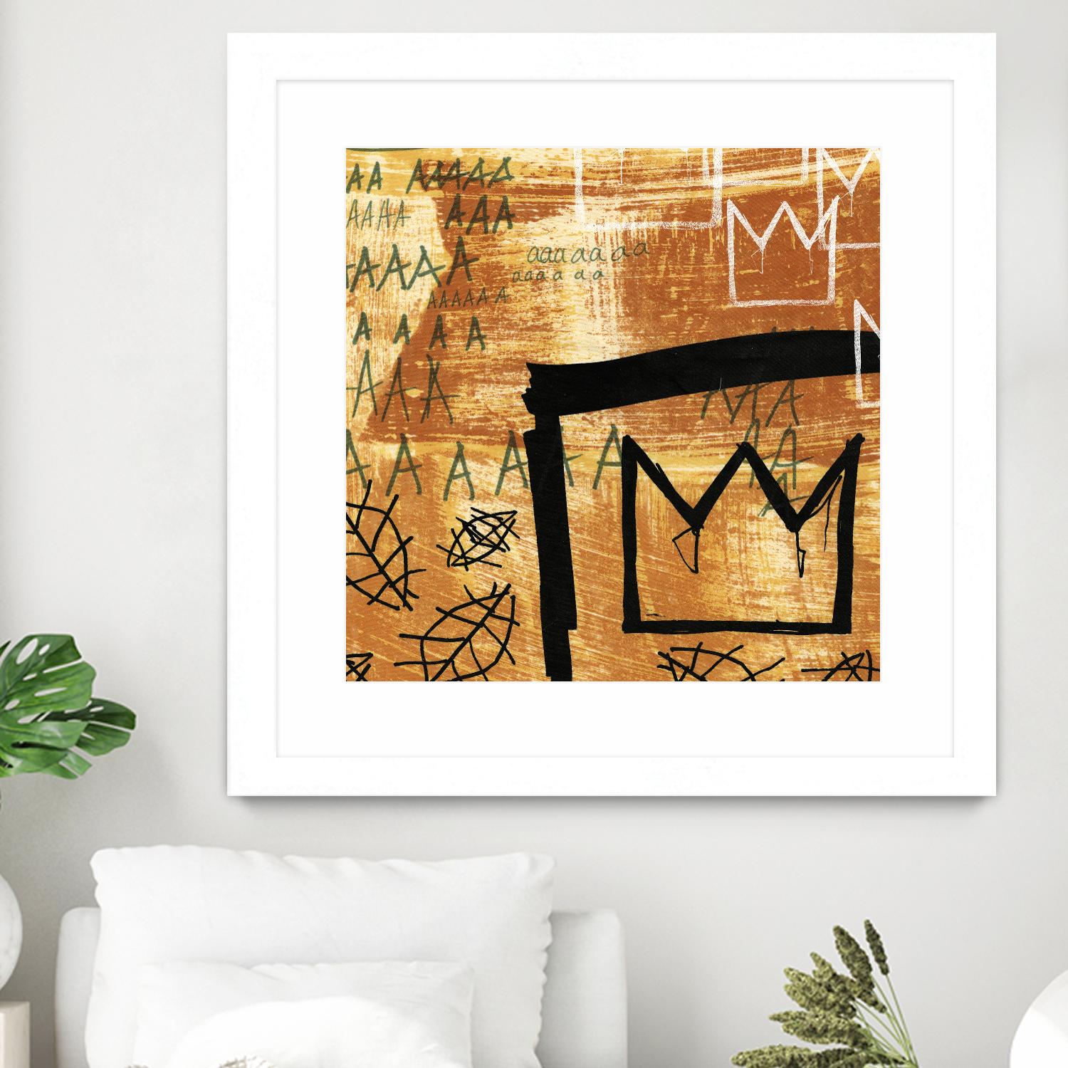 Graffiti Crowns E by Tracy Hiner on GIANT ART - black contemporary