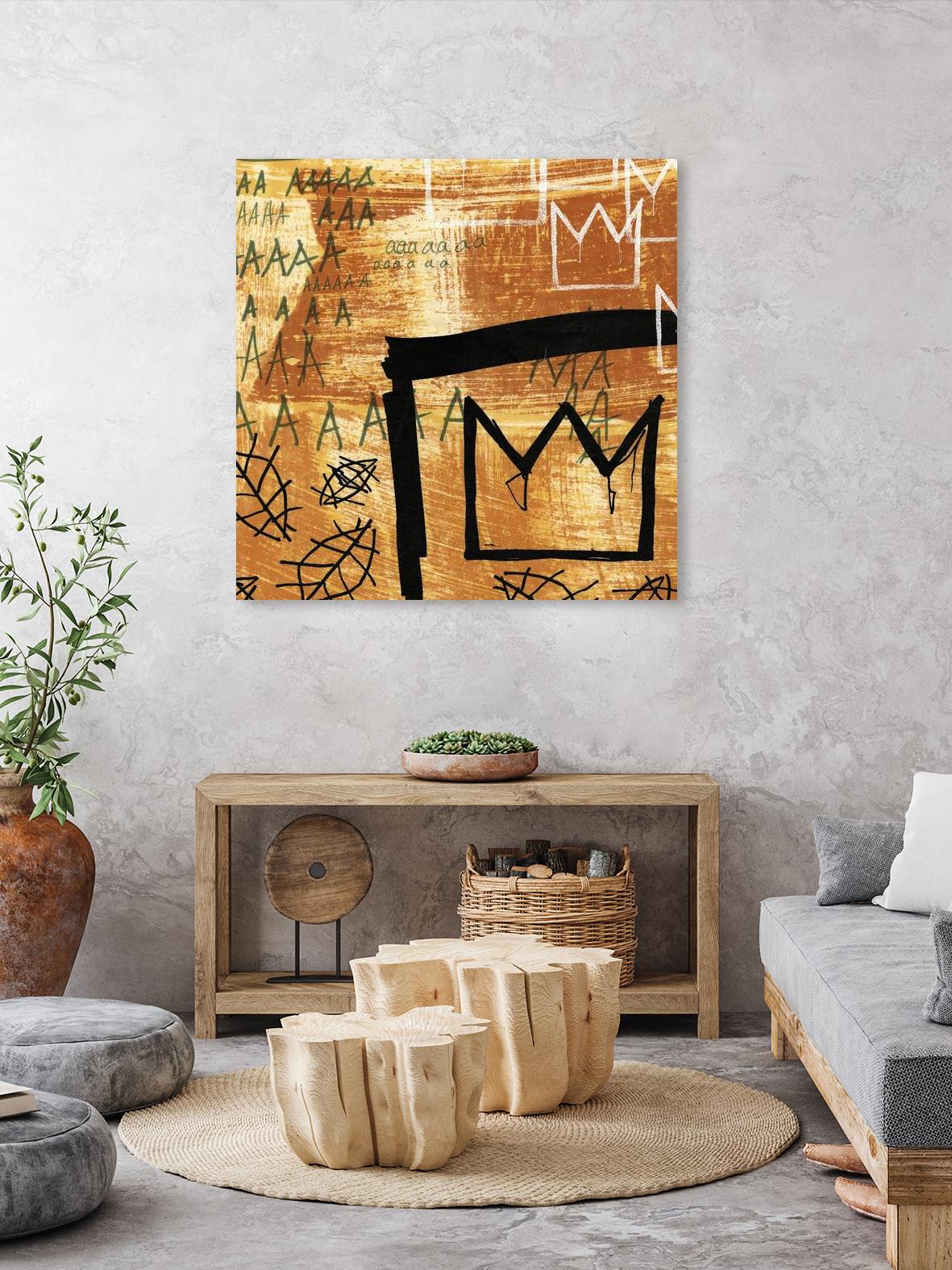 Graffiti Crowns E by Tracy Hiner on GIANT ART - black contemporary