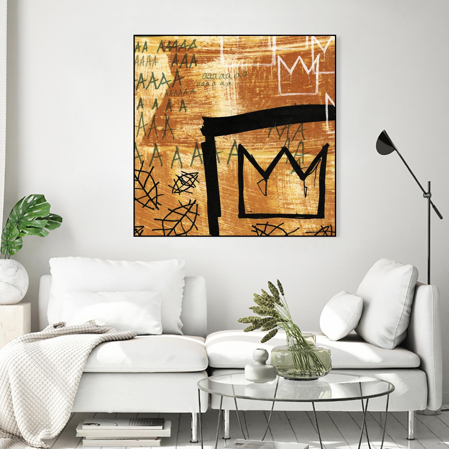 Graffiti Crowns E by Tracy Hiner on GIANT ART - black contemporary