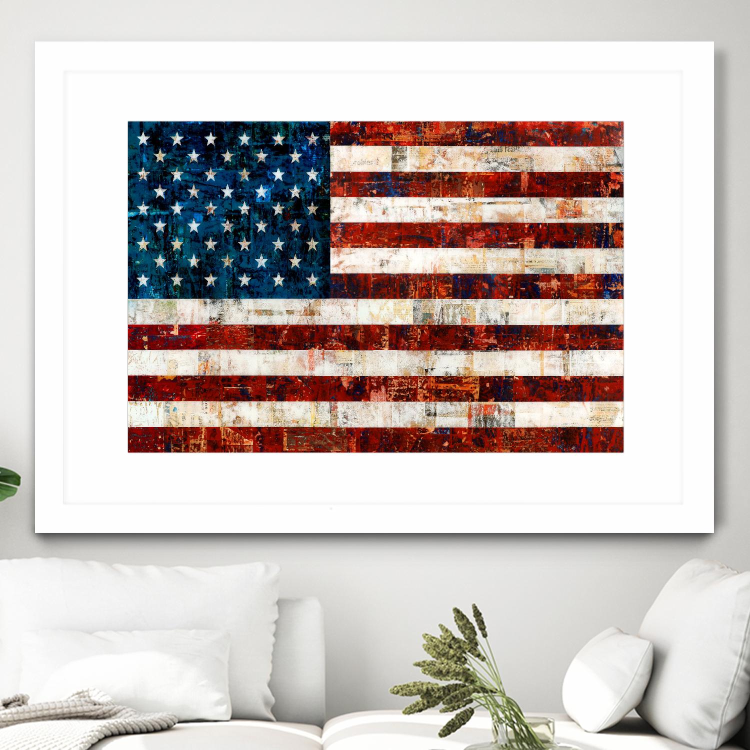American Flag by Stella Bradley on GIANT ART - red flags