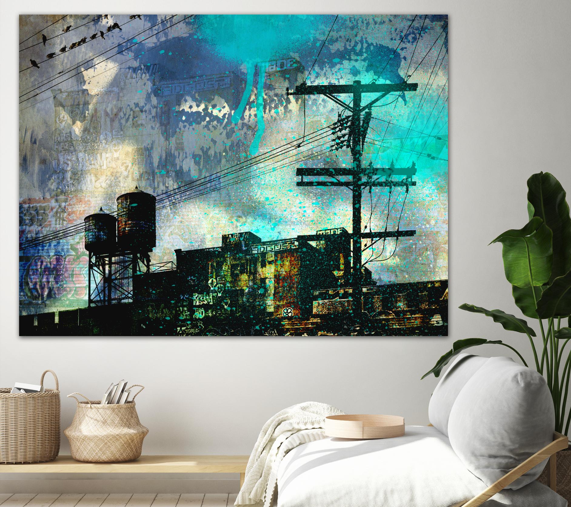 City Scrim B by GI ArtLab on GIANT ART - green city scene