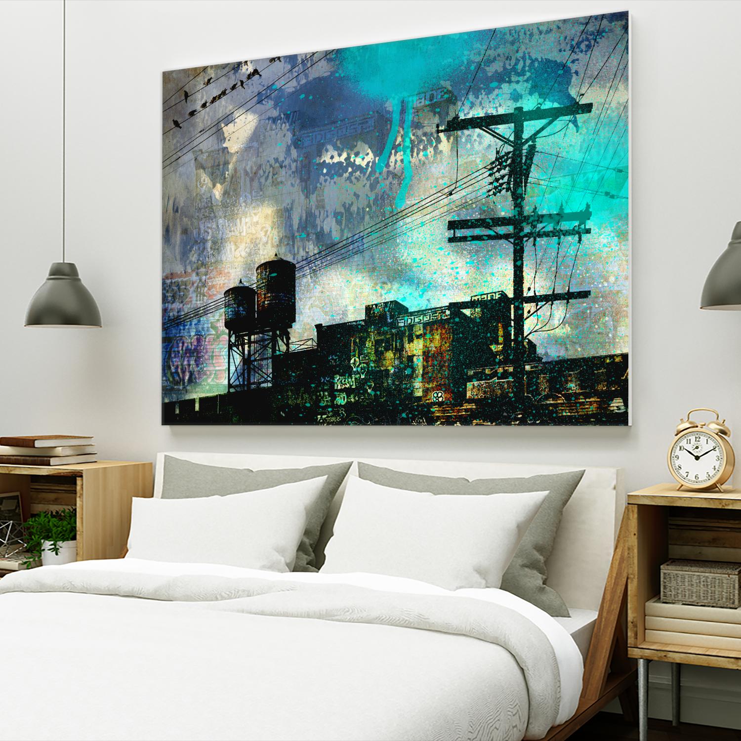 City Scrim B by GI ArtLab on GIANT ART - green city scene