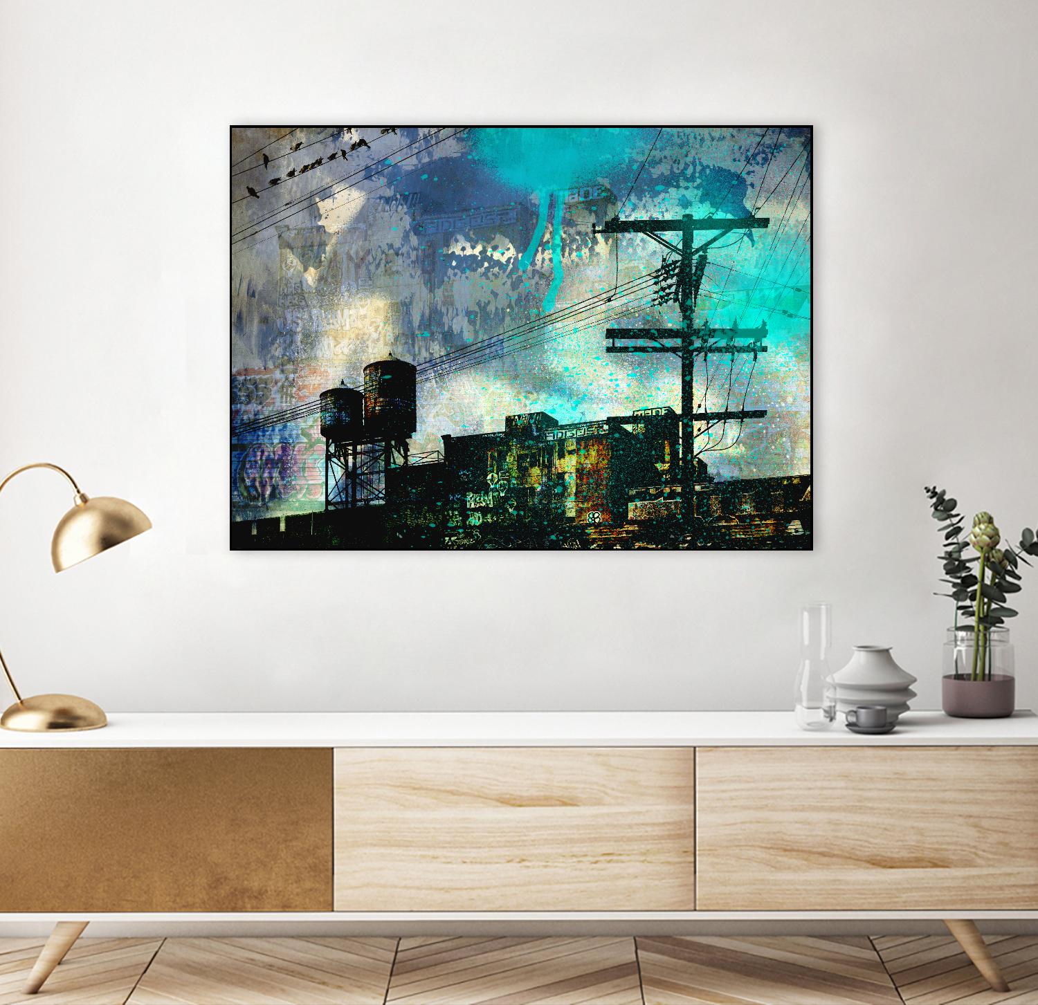 City Scrim B by GI ArtLab on GIANT ART - green city scene