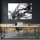 White Smoke Abstract by GI ArtLab on GIANT ART - black abstract