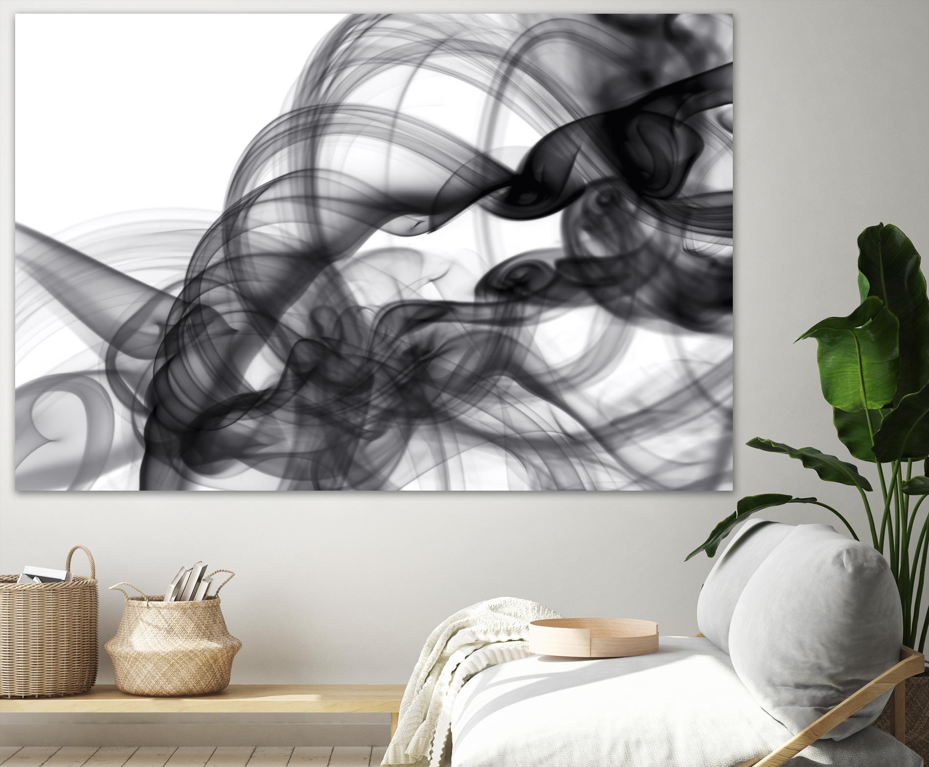 White Smoke Abstract by GI ArtLab on GIANT ART - black abstract