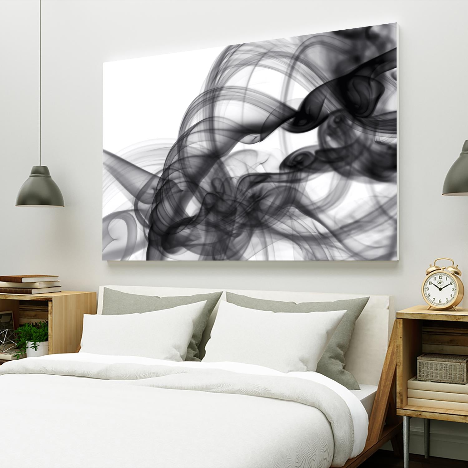 White Smoke Abstract by GI ArtLab on GIANT ART - black abstract