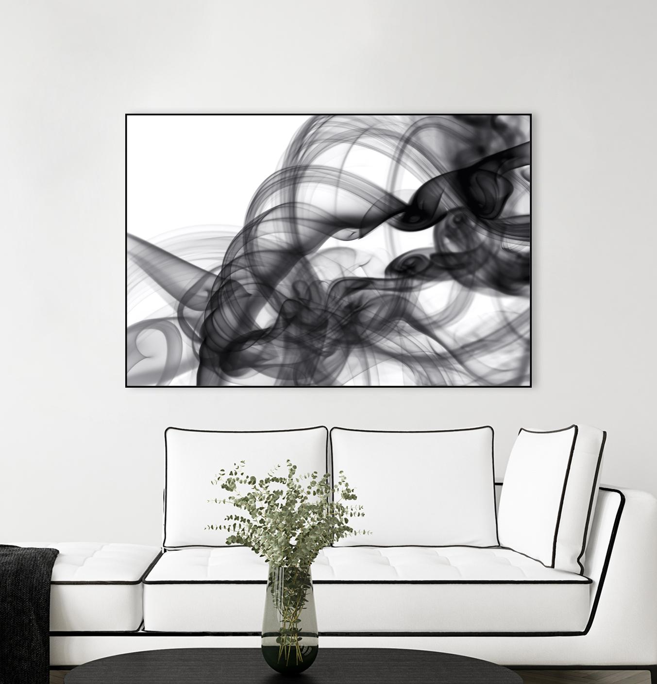 White Smoke Abstract by GI ArtLab on GIANT ART - black abstract