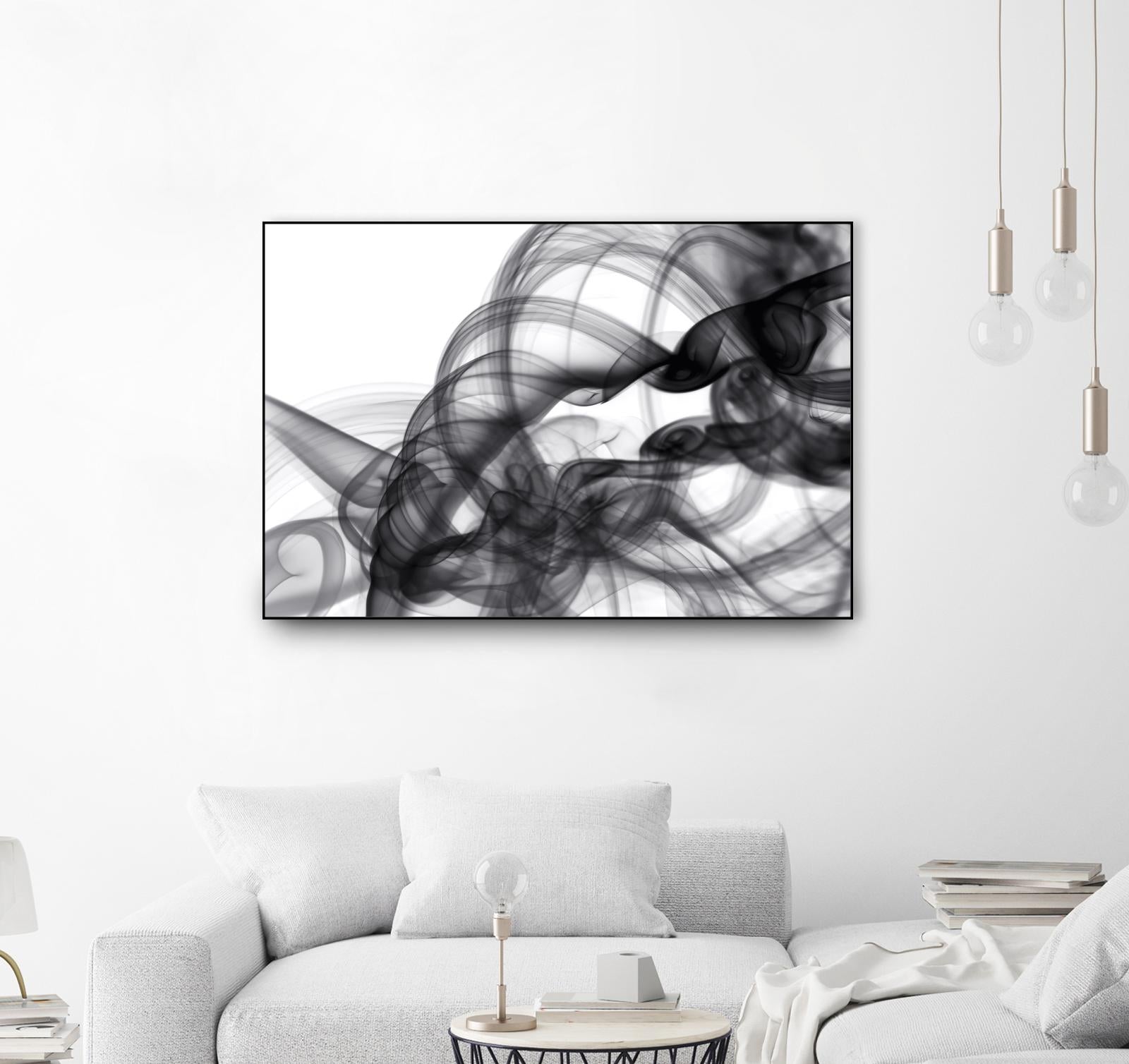 White Smoke Abstract by GI ArtLab on GIANT ART - black abstract