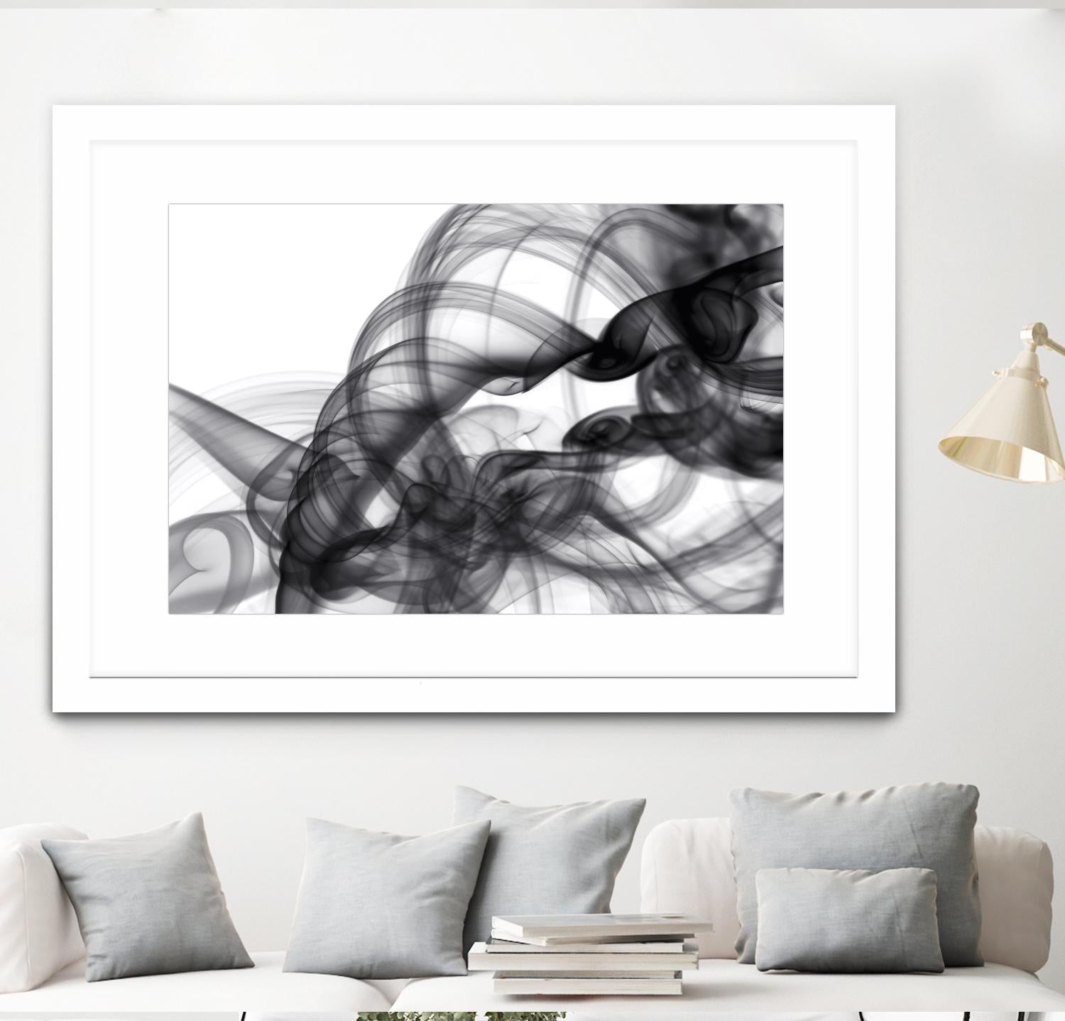 White Smoke Abstract by GI ArtLab on GIANT ART - black abstract