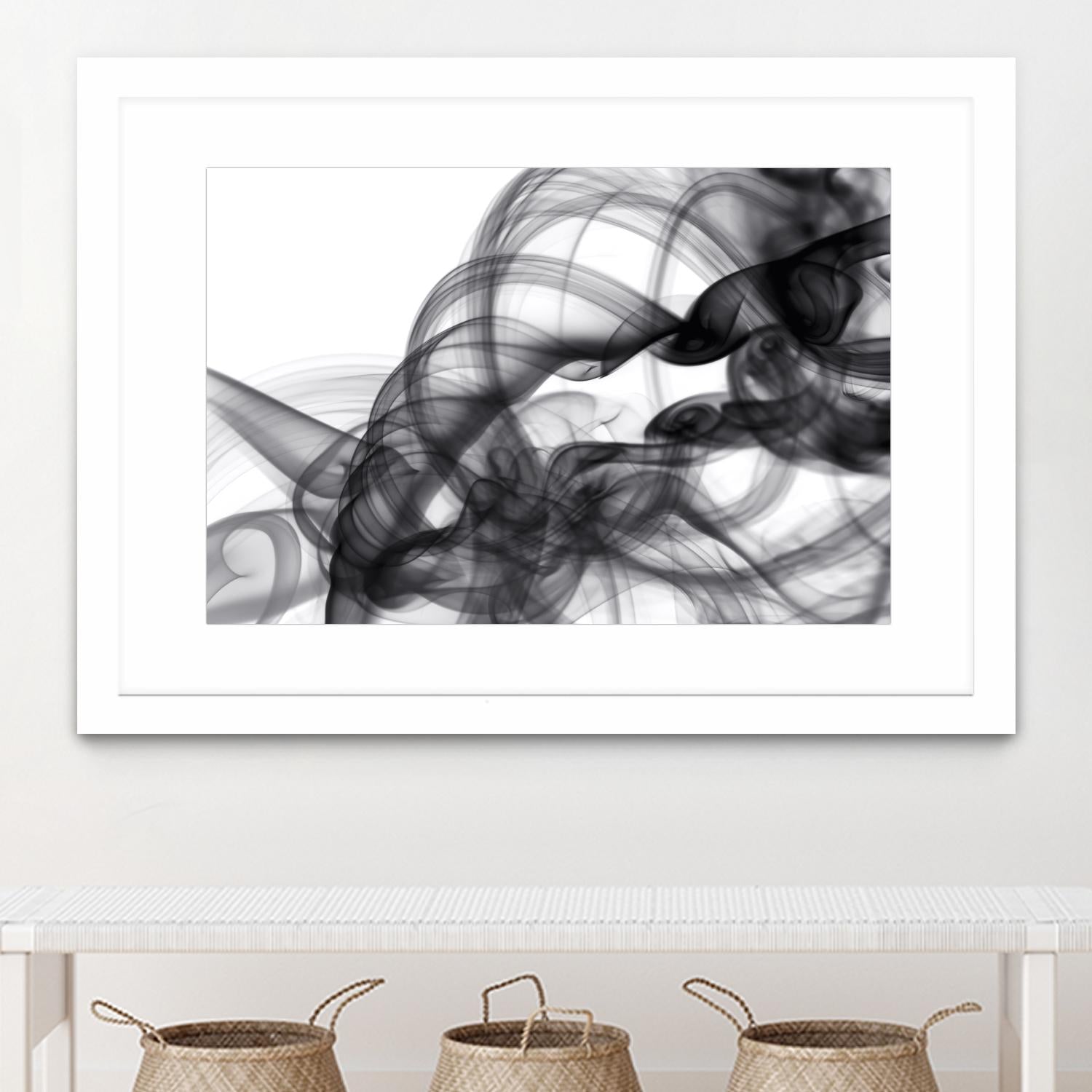 White Smoke Abstract by GI ArtLab on GIANT ART - black abstract