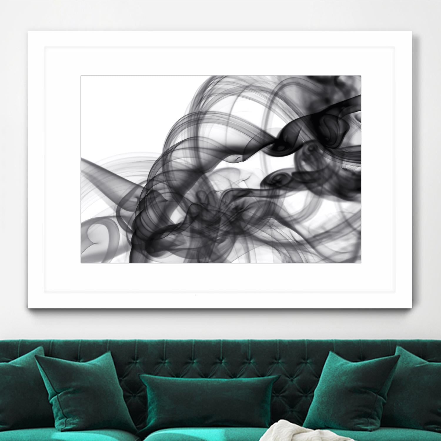 White Smoke Abstract by GI ArtLab on GIANT ART - black abstract
