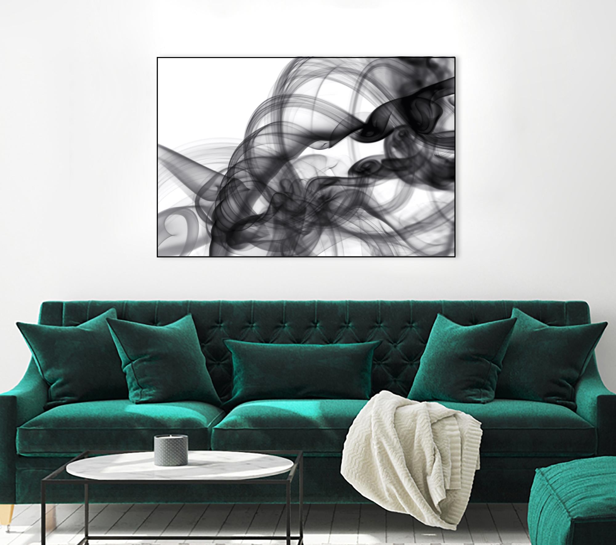 White Smoke Abstract by GI ArtLab on GIANT ART - black abstract