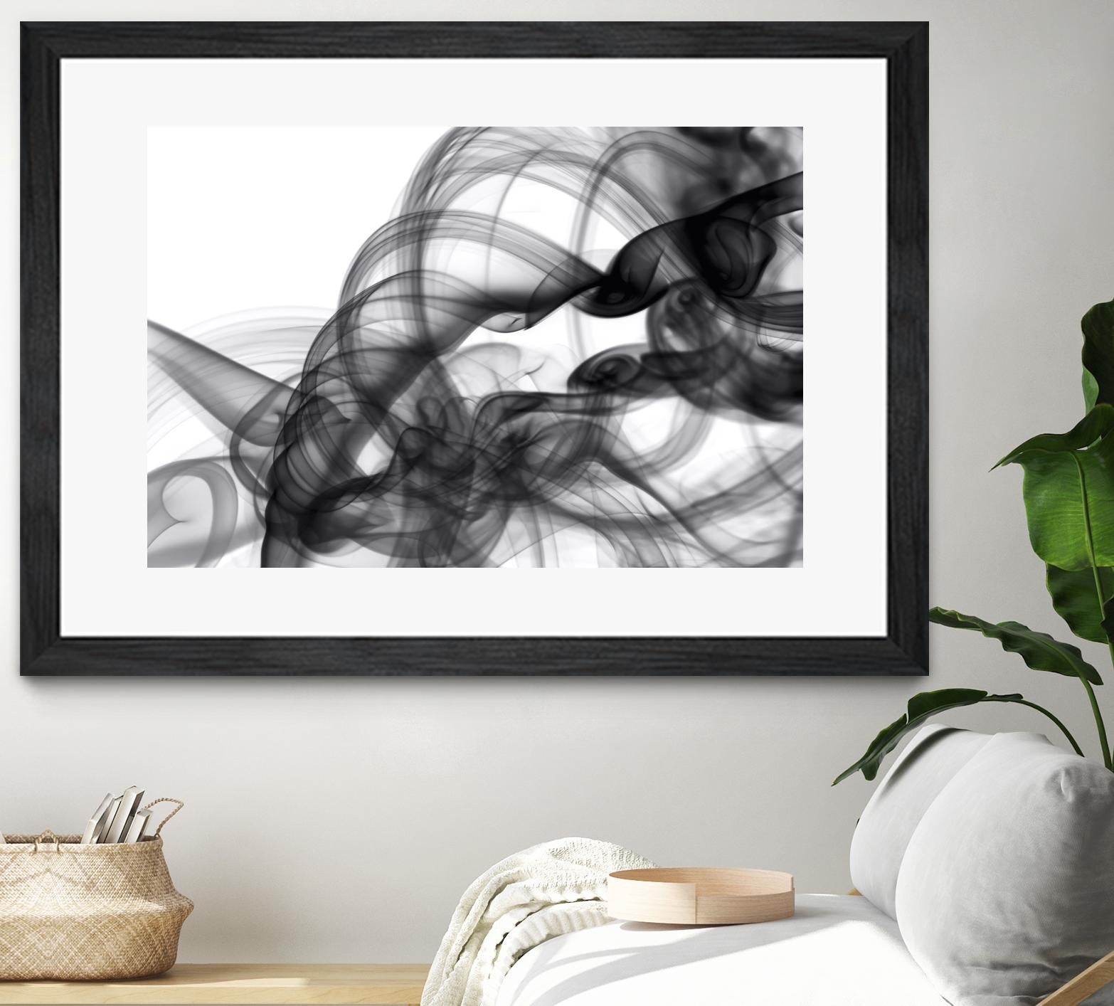 White Smoke Abstract by GI ArtLab on GIANT ART - black abstract