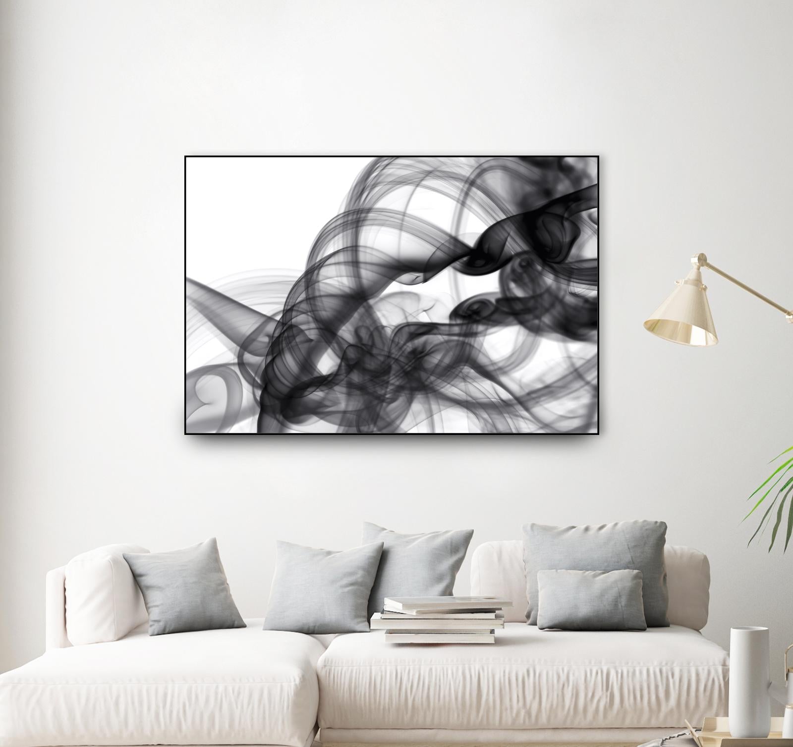 White Smoke Abstract by GI ArtLab on GIANT ART - black abstract