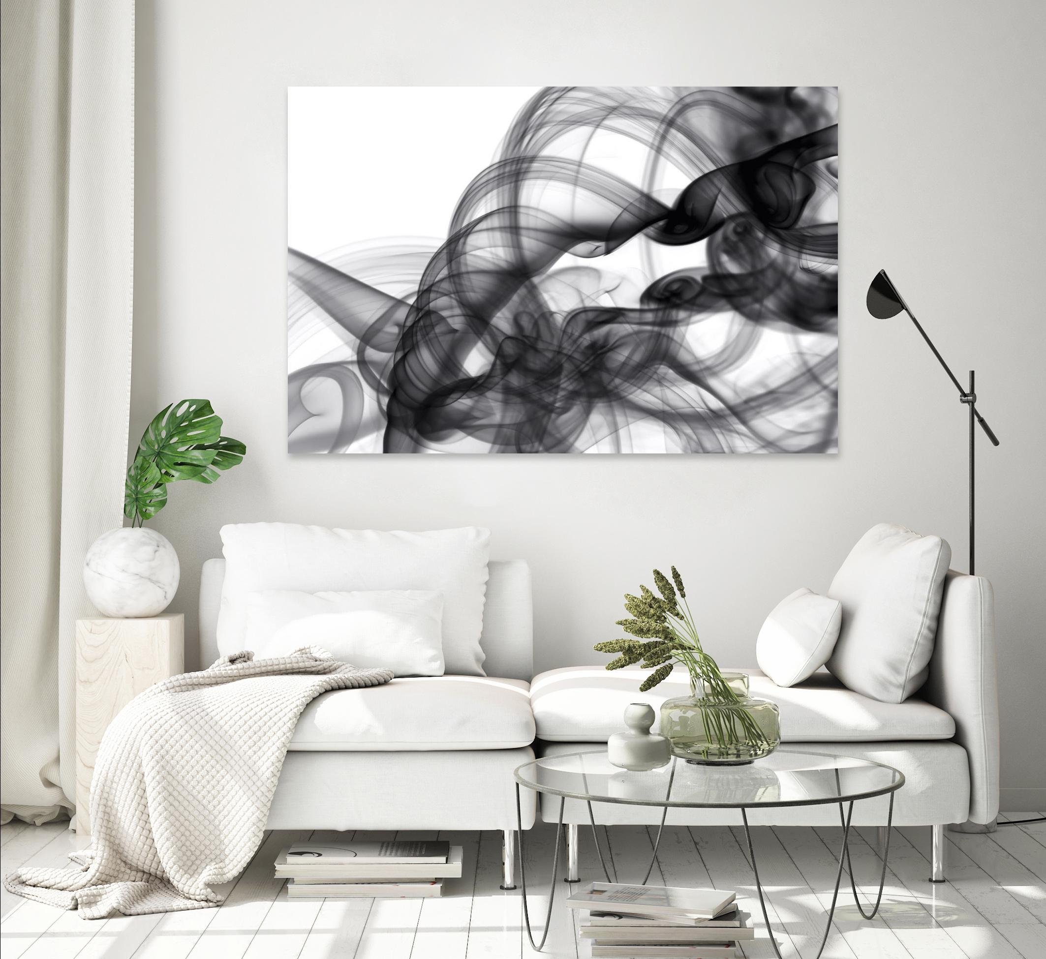White Smoke Abstract by GI ArtLab on GIANT ART - black abstract