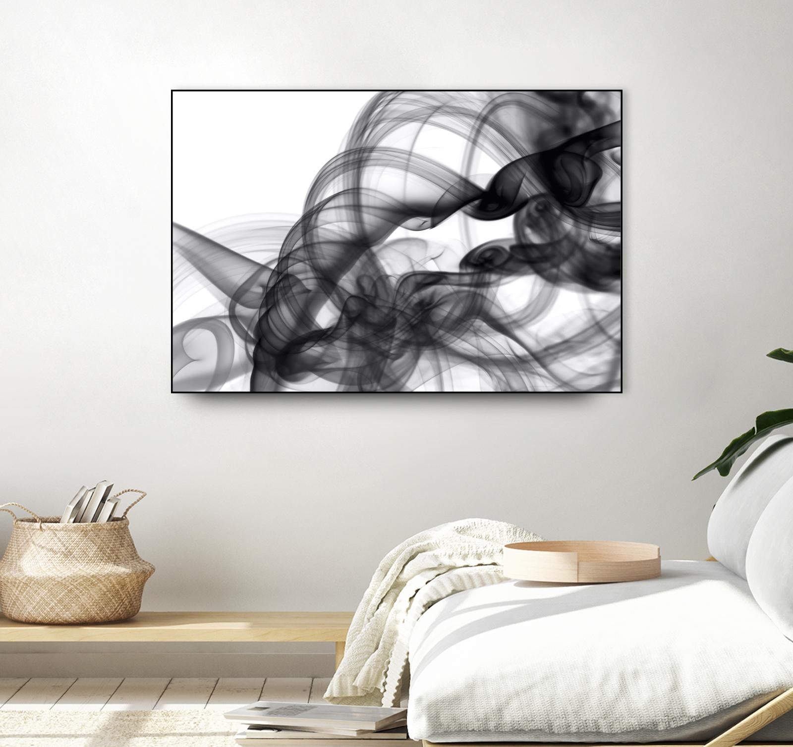 White Smoke Abstract by GI ArtLab on GIANT ART - black abstract