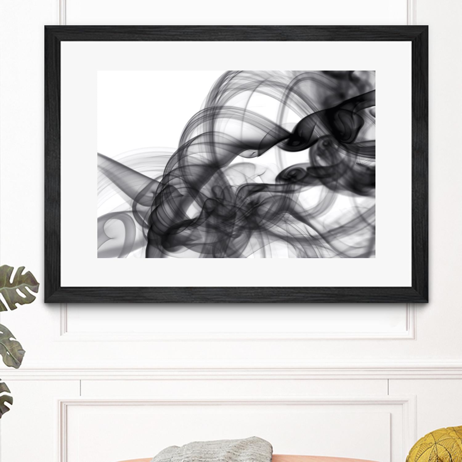 White Smoke Abstract by GI ArtLab on GIANT ART - black abstract