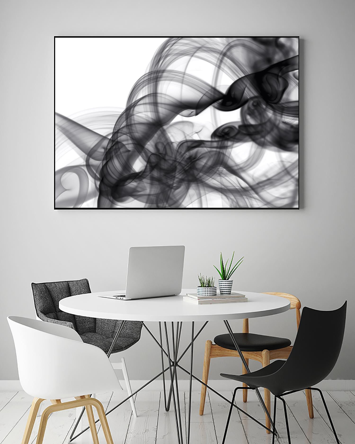 White Smoke Abstract by GI ArtLab on GIANT ART - black abstract