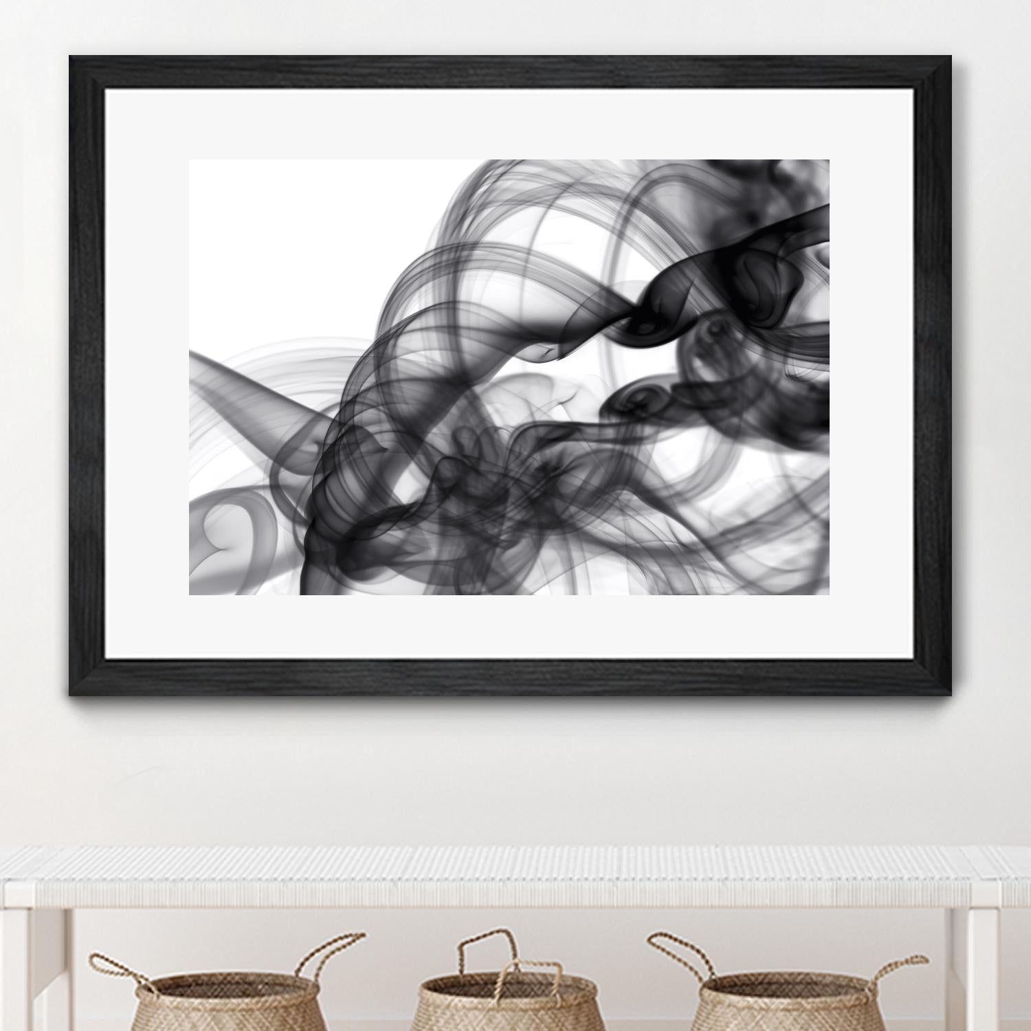 White Smoke Abstract by GI ArtLab on GIANT ART - black abstract