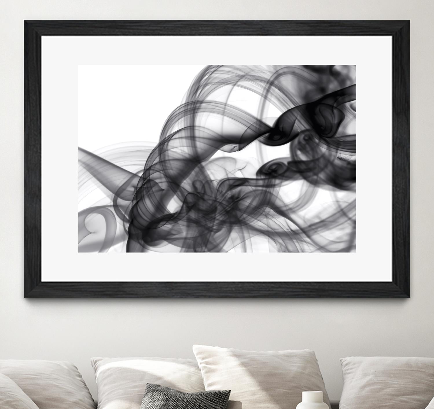White Smoke Abstract by GI ArtLab on GIANT ART - black abstract