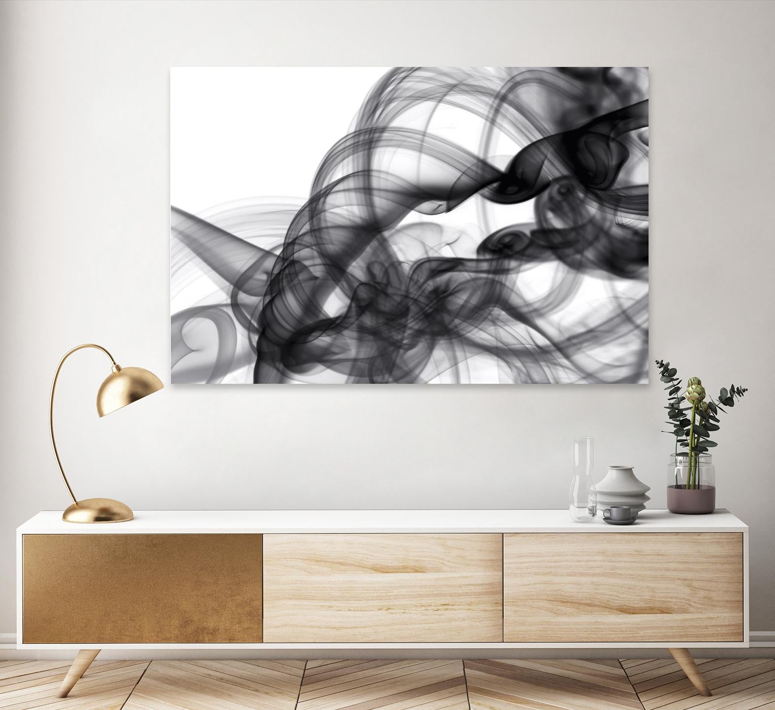 White Smoke Abstract by GI ArtLab on GIANT ART - black abstract