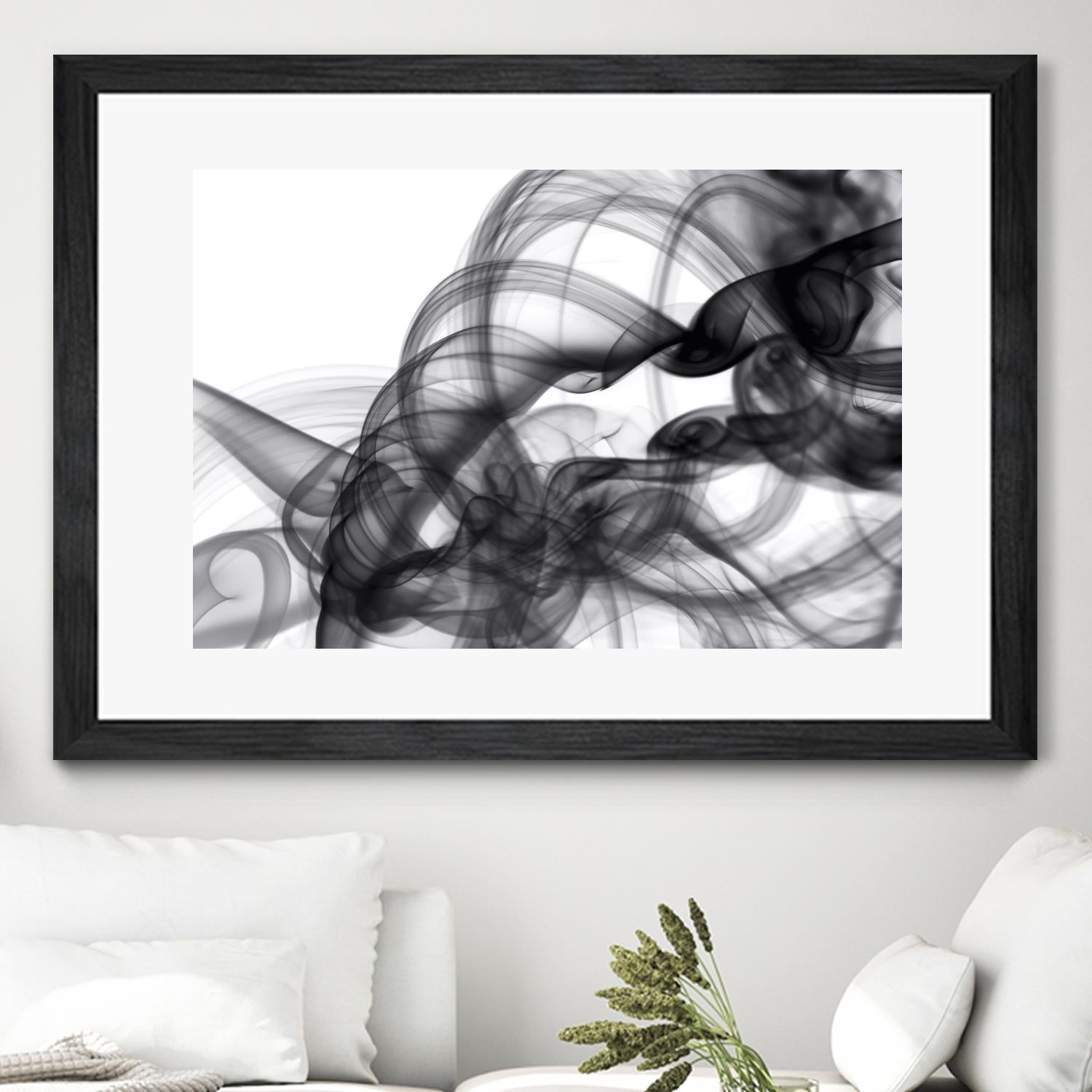 White Smoke Abstract by GI ArtLab on GIANT ART - black abstract