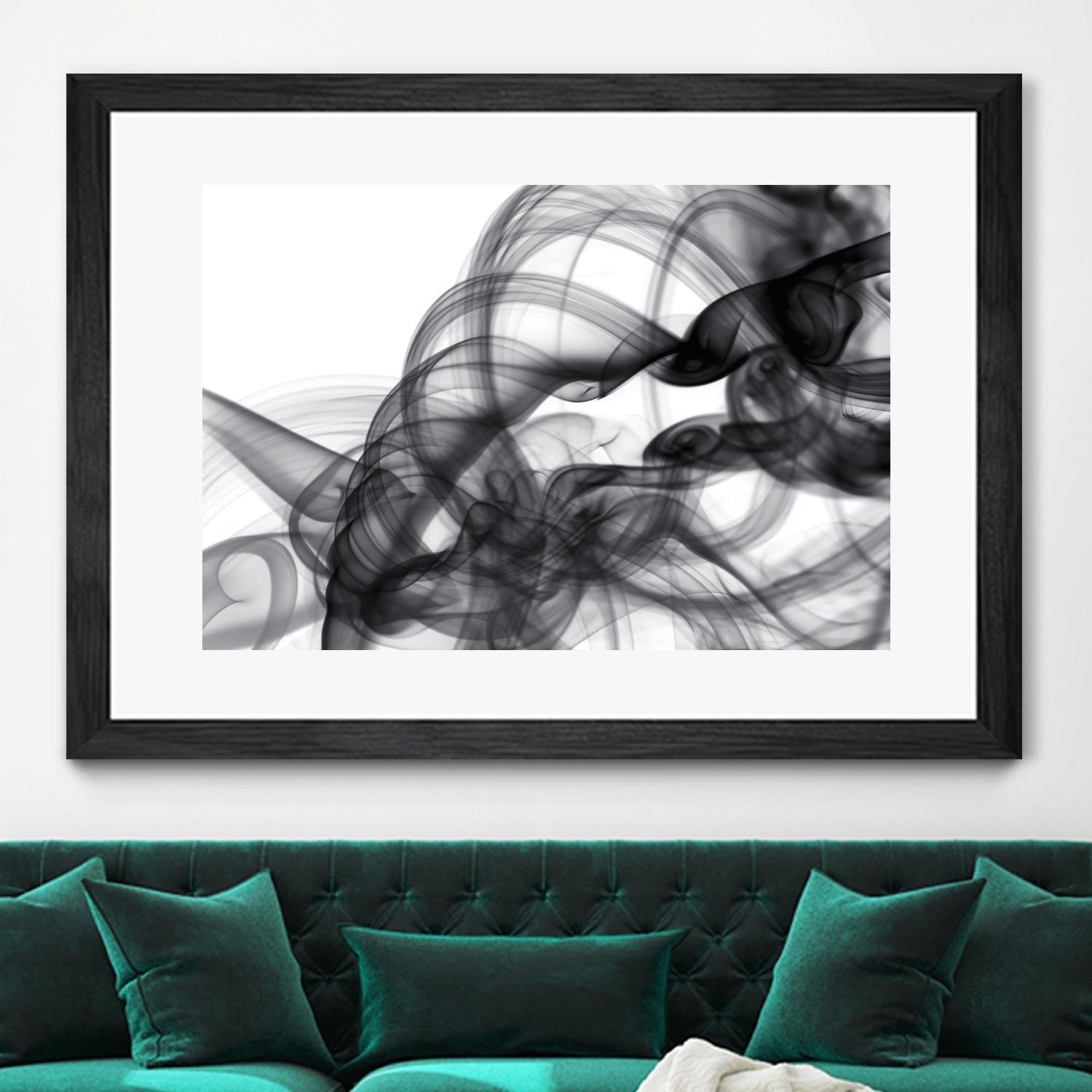White Smoke Abstract by GI ArtLab on GIANT ART - black abstract