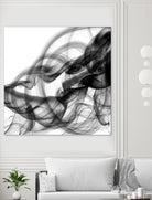 White Smoke Abstract Square by GI ArtLab on GIANT ART - black abstract