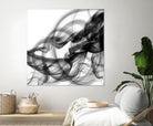 White Smoke Abstract Square by GI ArtLab on GIANT ART - black abstract